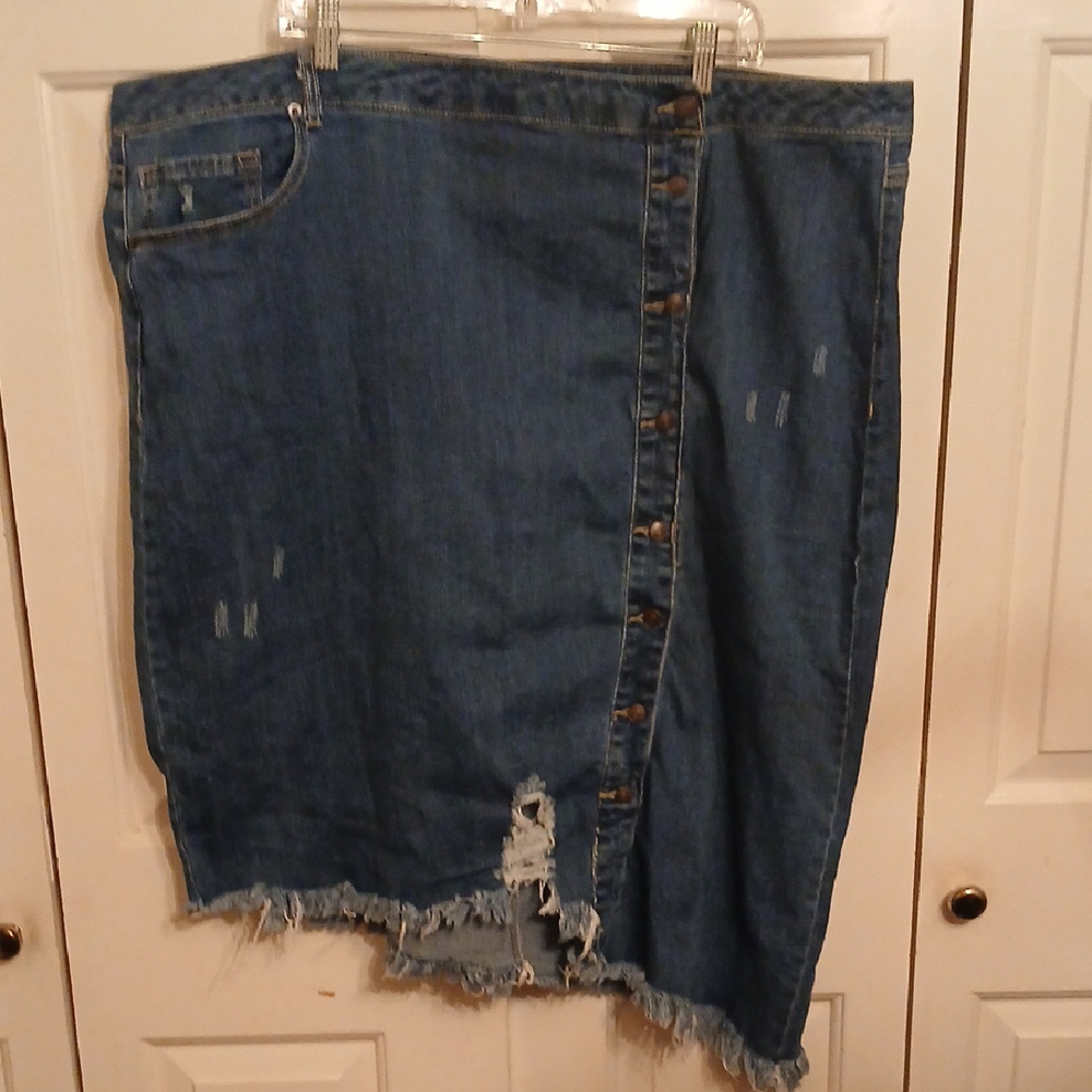 Cato Blue Asymmetrical Pencil Skirt